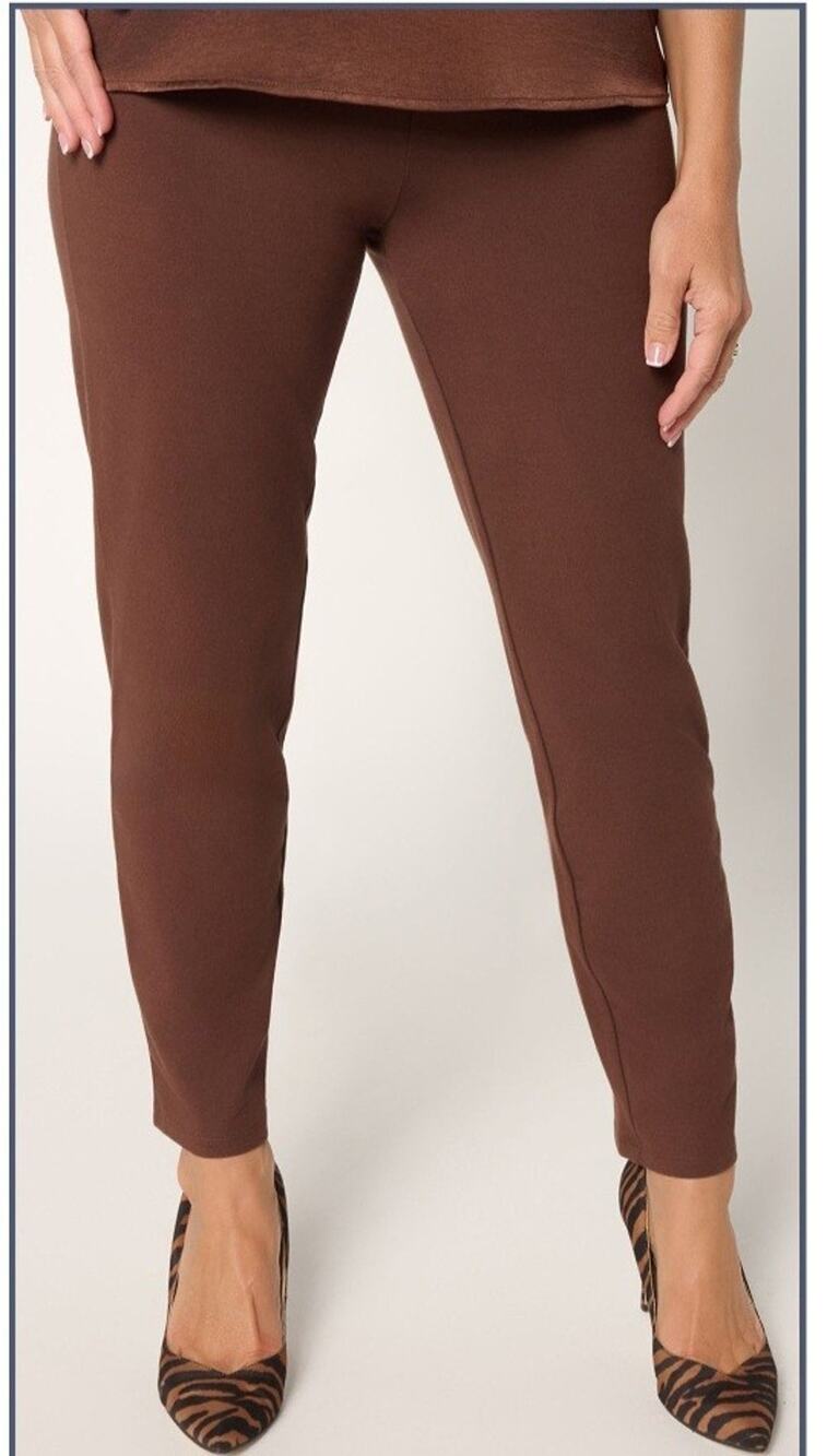 Women With Control Size 2X Brown 86/14 Slim Leg Pants A676423 NWOT